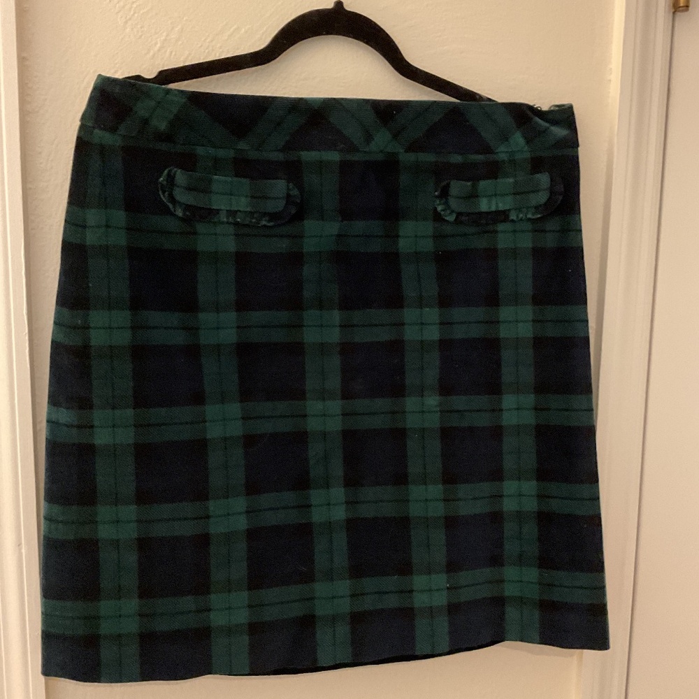 Talbots glen plaid velvet skirt size 12
